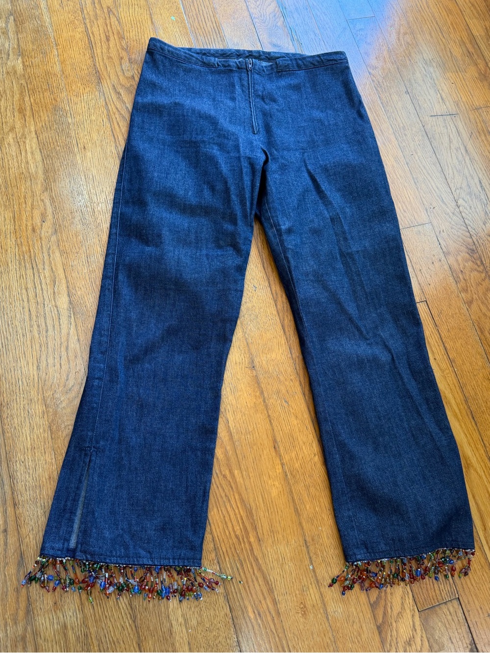 RARE Miss Sixty Jean capri with beaded fridge bottoms - Picture 3 of 14